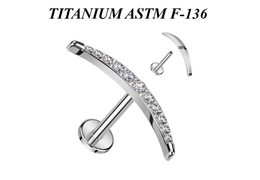 Лабрет из титана Ti Metal сверкающий полумесяц