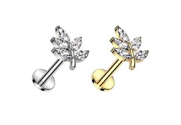 Безрезьбовой лабрет кристальный лист