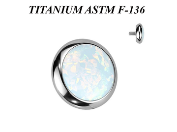 Накрутка из титана Ti Metal с белым опалом