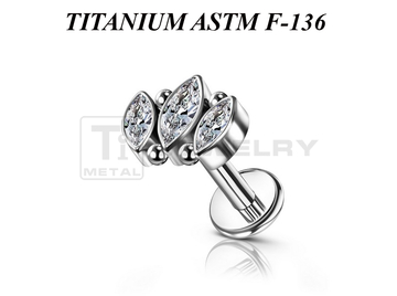 Лабрет из титана Ti Metal вайра