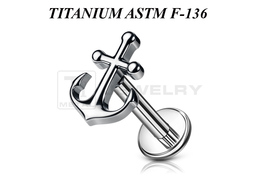 Лабрет из титана Ti Metal якорь