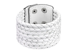 Браслет из кожи, белый