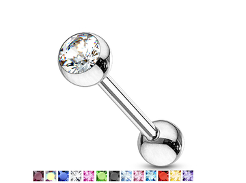 Штанга для языка со стразом