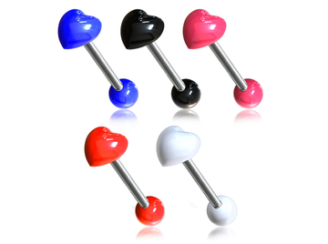 Штанга для языка акриловое сердце