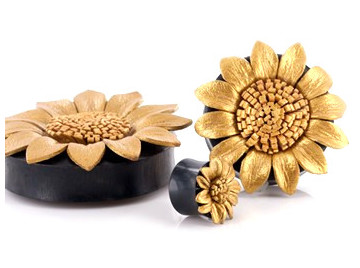 Плаги Elementals Organics золотой цветок, пара