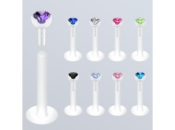 Лабрет из PTFE со стразом