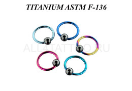 Кольцо анодированное с гематитовым шариком