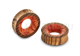 Тоннели Carlo & Son зебрано с красным капом, пара