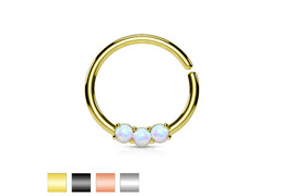 Кольцо анодированное с опалами