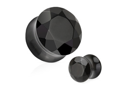 Плаги из черного агата с огранкой Плаги из черного агата с огранкой