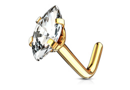 Нострил золотой со стразом "маркиз" Нострил золотой со стразом "маркиз"