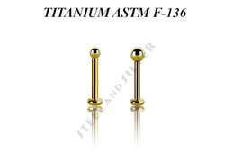 Лабрет Steel and Silver из титана с золотым PVD покрытием