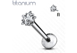 Лабрет из титана звезда