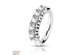 Кольцо раздвижное с пятью прозрачными фианитами