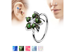 Кольцо раздвижное опаловый цветок