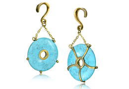 Подвесы бирюзовый диск, пара Подвесы бирюзовый диск, пара