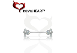 Украшение для груди Devil Heart с кристаллами