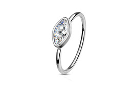 Кольцо раздвижное со стразом "маркиз"