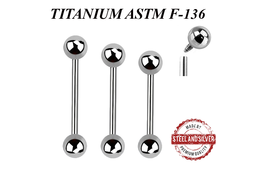 Штанги из титана Steel and Silver с внутренней резьбой