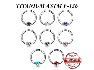 Кольцо из титана Steel and Silver с премиальным кристаллом