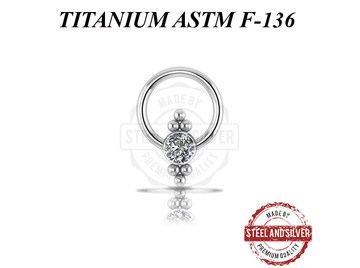 Кольцо из титана Steel and Silver с премиальным кристаллом