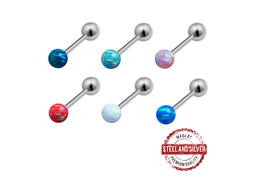 Штанга Steel and Silver с опаловым шариком Штанга Steel and Silver с опаловым шариком