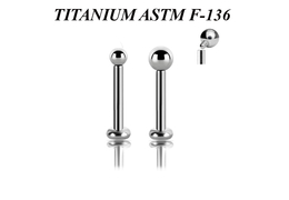 Лабрет из титана Ti Metal с внутренней резьбой