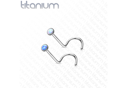 Нострил из титана с опалом