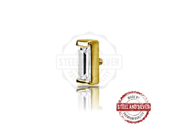 Накрутка Steel and Silver с золотым покрытием и цирконом "багет" Накрутка Steel and Silver с золотым покрытием и цирконом "багет"