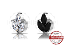 Накрутка Steel and Silver триплет с сетом цирконов Накрутка Steel and Silver триплет с сетом цирконов