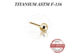 Вставка титановая Steel and Silver золотой шарик Вставка титановая Steel and Silver золотой шарик