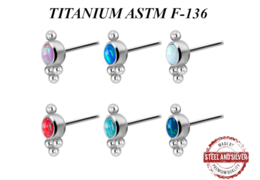 Вставка титановая Steel and Silver с опаловым кластером Вставка титановая Steel and Silver с опаловым кластером