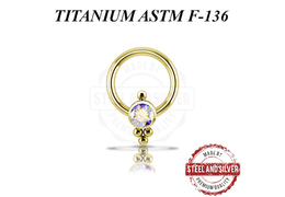 Кольцо из титана Steel and Silver с Premium Zirconia