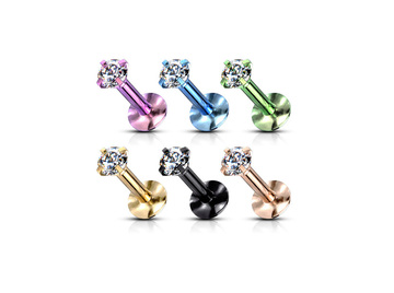 Лабрет анодированный c кристаллом