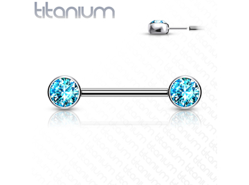 Безрезьбовое украшение для груди с фианитами