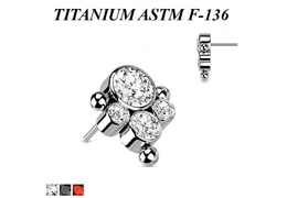 Вставка из титана с кластером страз Вставка из титана с кластером страз