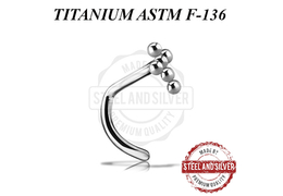 Нострил из титана с внутренней резьбой Steel and Silver крест