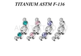 Кластер из титана Ti Metal с фианитами