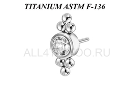Вставка титановая Ti Metal с фианитом
