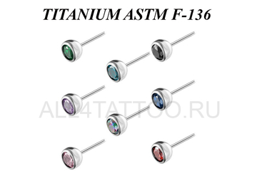 Вставка титановая Ti Metal с кристаллом