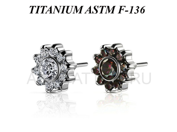 Вставка титановая Ti Metal аквилегия