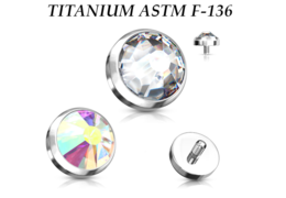 Накрутка из титана Ti Metal с кристаллом, резьба 0.9мм Накрутка из титана Ti Metal с кристаллом, резьба 0.9мм