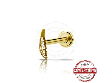 Лабрет Steel and Silver золотое перо