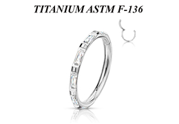 Кликер из титана Ti Metal с кристаллами "багет"