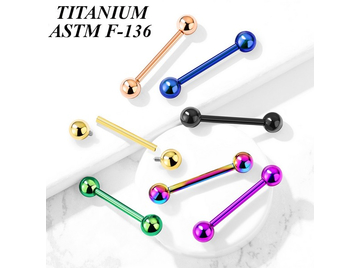 Штанга из титана с цветным PVD покрытием